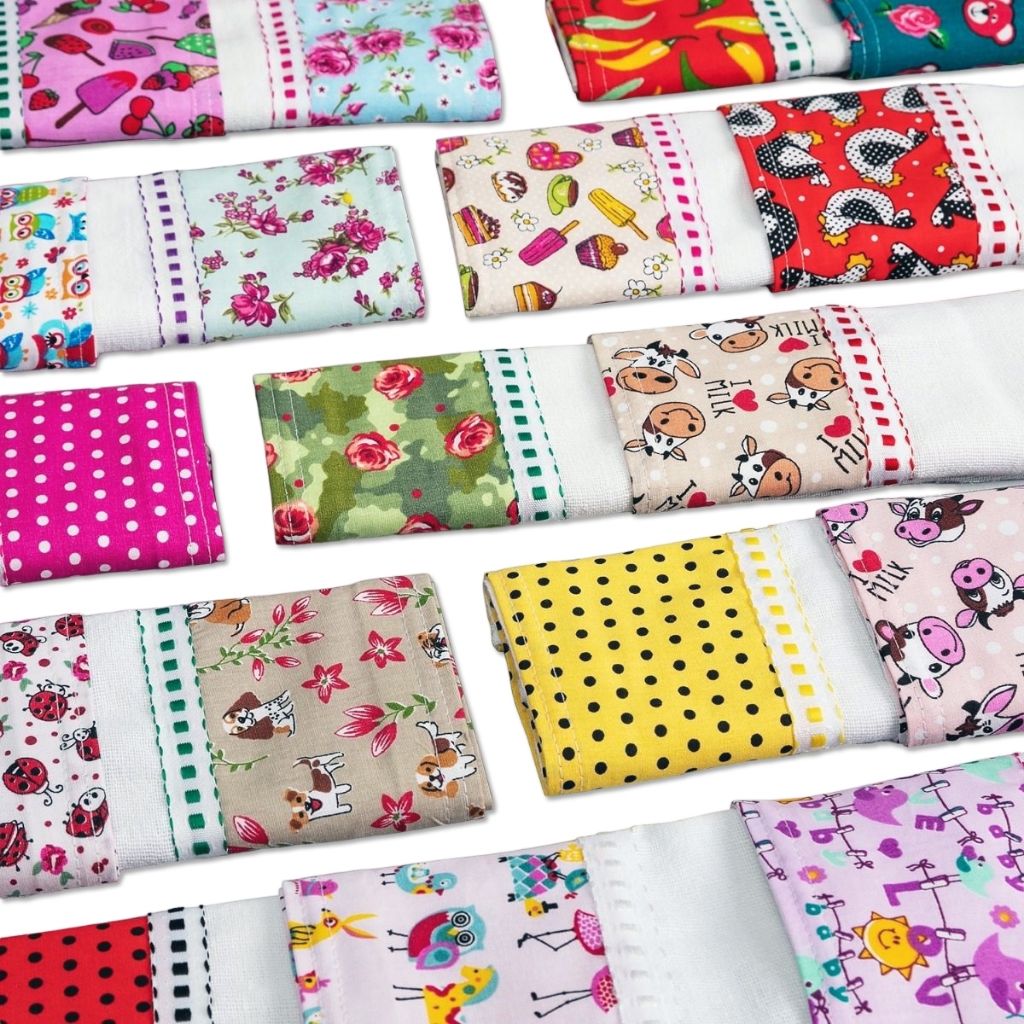 Pano De Prato Barrado Atacado Kit Com 10 Peças em Oferta na Shopee