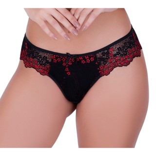 Kit 3 - Calcinha Fio Em Renda Bicolor Super Confortável