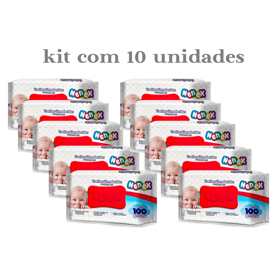 Toalhas Umedecidas NENEX PREMIUM Caixa  Fechada  COM 10 PACOTES em Oferta na Shopee