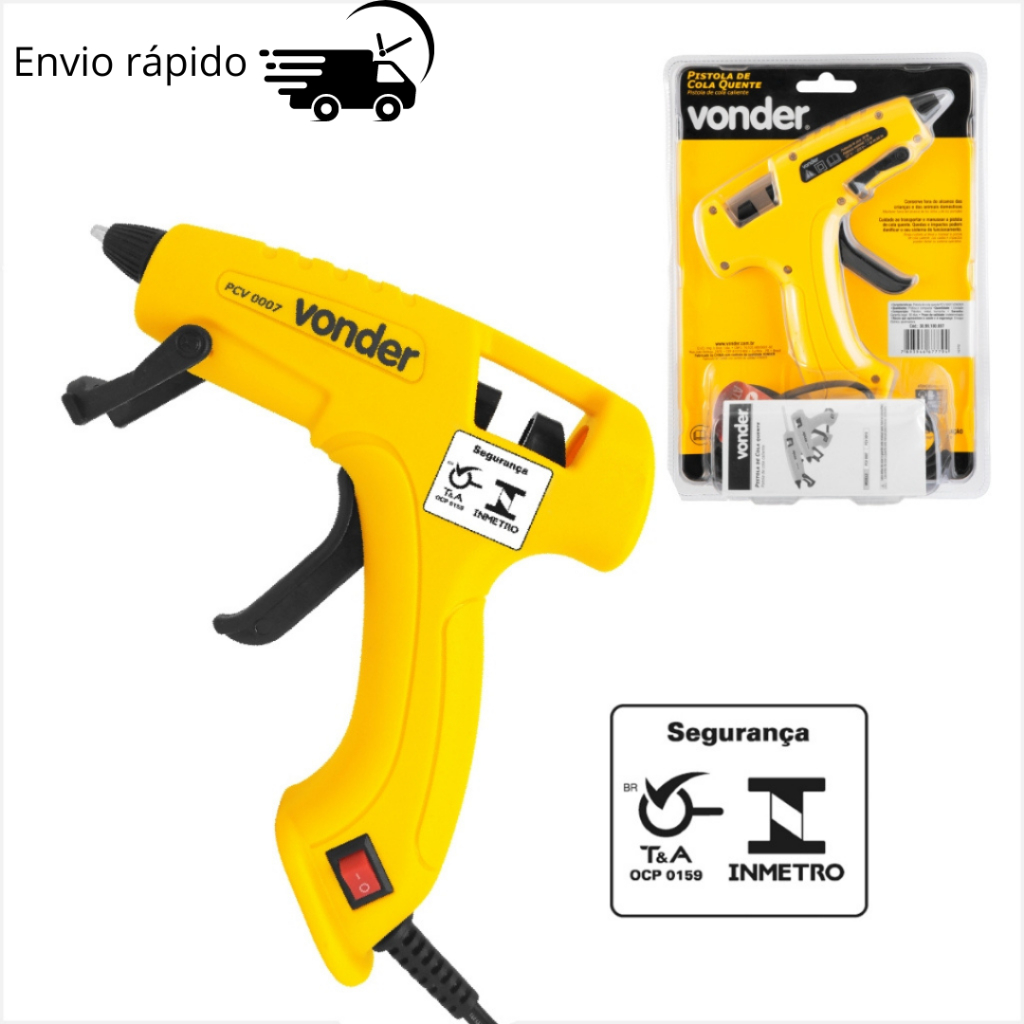 Pistola de cola quente 20 W PCV 0007 Profissional 8mm C/haste Apoio Bivolt  - Vonder