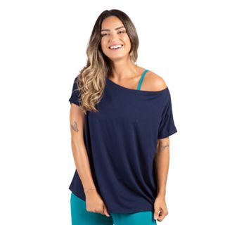 Blusa Fitness Ombro Que Cai Lisa