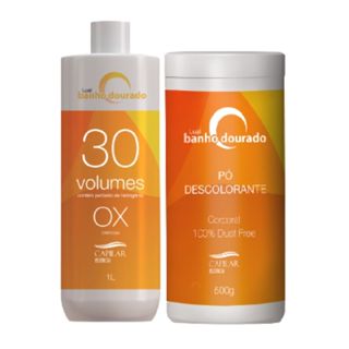 Kit Pó descolorante 500g + Ox 900ml Carite Banho Dourado em Oferta na Shopee