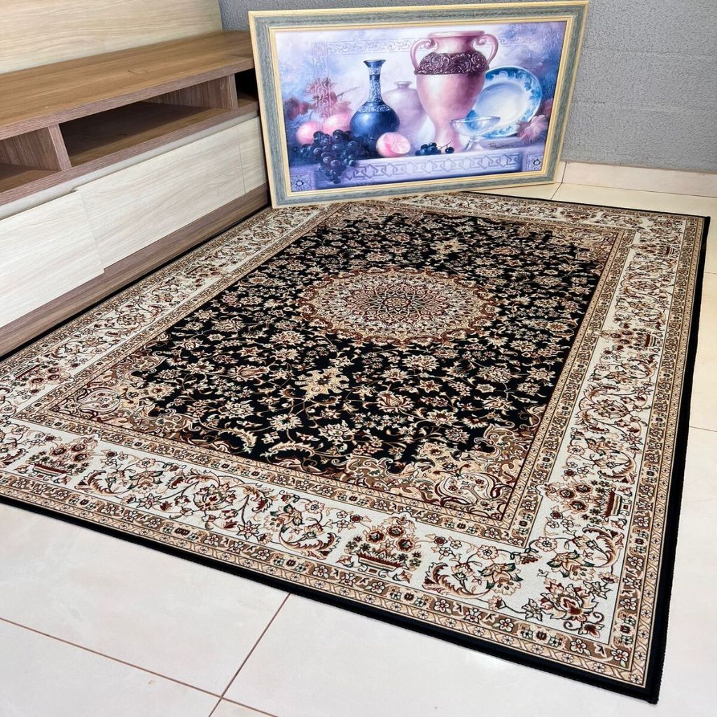 tapete sala quarto indiano veludo 3d antiderapante geometrico 2,00x1,40