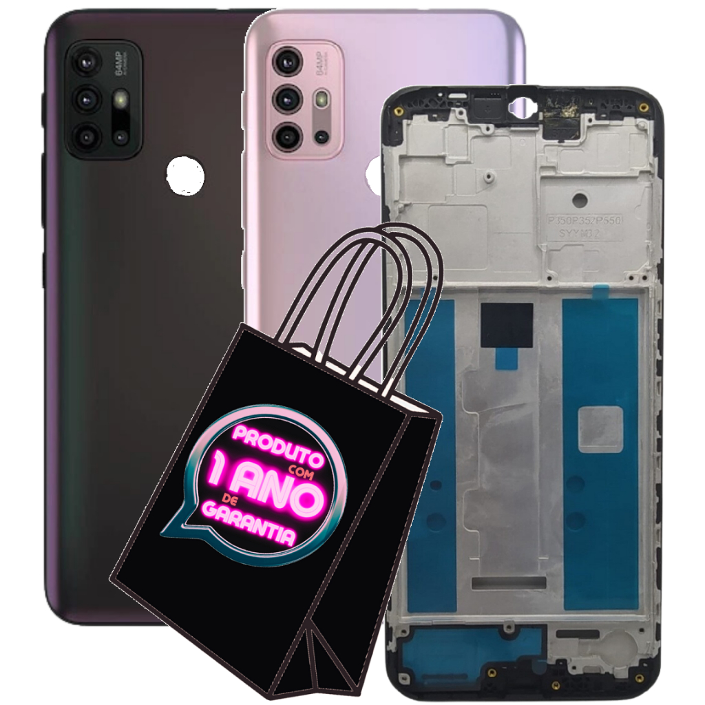 Carcaça Aro Chassis + Com Tampa Compatível Moto G30 XT2129 + Botões + Lente da Câmera!
