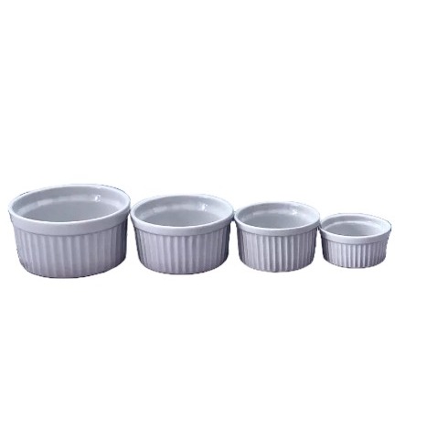 Kit 4 Ramequim / Ramekim (40ml,90ml,140ml,240ml) Primeira Linha Branquinho
