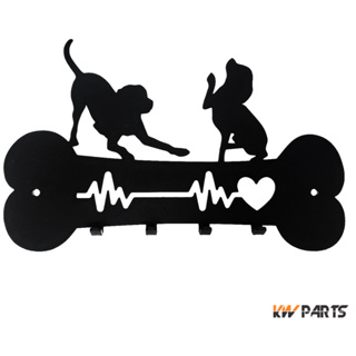 Porta Chaves Pet com Coração e 2 Cachorros  Corte Laser Dog KW Parts em Oferta na Shopee