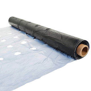 Plastico Mulching 1,60x30m Furado Preto e Branco Para Cobertura De Solo Filme Dupla Face