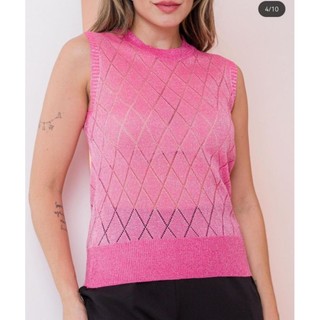 Regata Brilho 34-Blusa codig 2001 Feminina Gola Alta 2024
