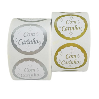 Etiquetas Decorativas Com Carinho para Embalagens e Presentes em Oferta na Shopee