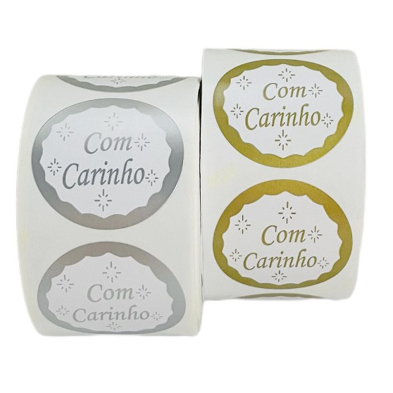 500 etiquetas adesivas com carinho em Oferta na Shopee