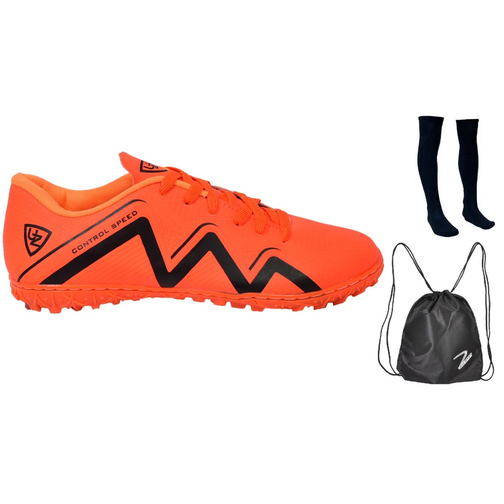 Chuteira Society Nova Adulto Infantil 1000 Campo Sintético Confortável Costurado + Meião Mochila