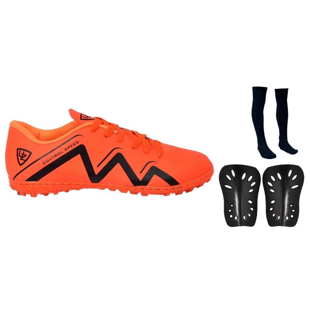 Chuteira Society Nova Adulto Infantil 1000 Campo Sintético Solado Costurado + Meião Caneleira