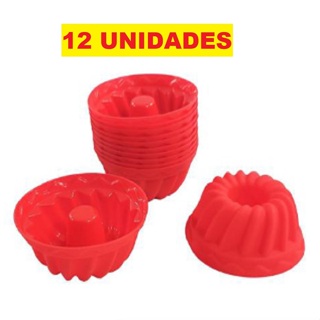 Kit 12 Formas 7x4.5x3.5 CM Em Silicone Para Cupcake Pudim Doces Cores Aleatórias Cozinha Multiuso Prático em Oferta na Shopee