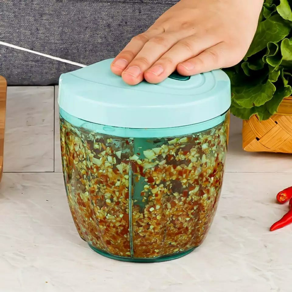Processador de Alimentos Manual Grande Triturador de Alho 900ml 5Lâminas