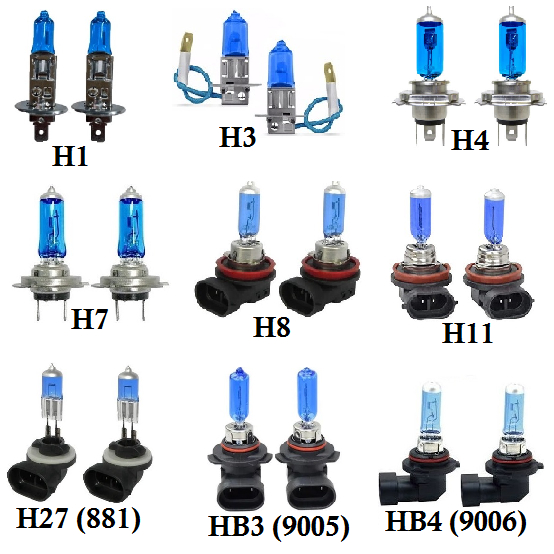 Par De Lâmpadas Super Brancas 12 Volts H1 H3 H4 H7 H8 H11 H27 HB3 HB4