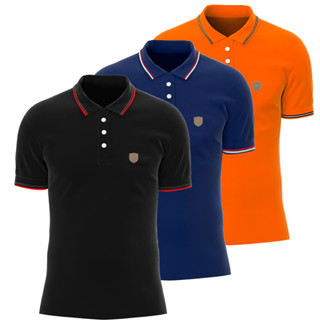 Camiseta Polo Masculina 100% Algodão Piquet Casual Básica Camisa Gola Polo