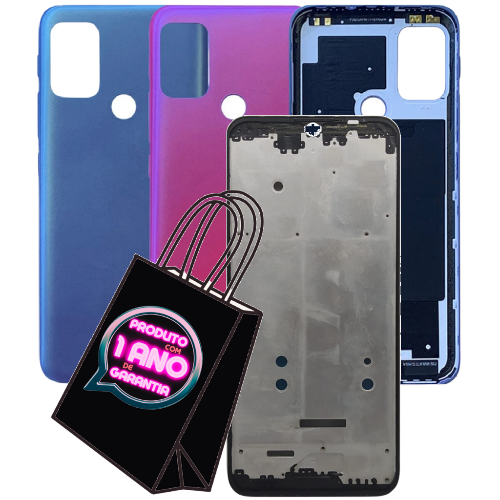 Carcaça Aro Chassis + Com Tampa Compatível Com Moto G20 XT2128 + Botões Power e Volume!