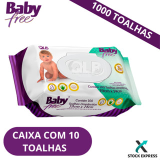 Kit - 10 Lenços/Toalhas Umedecidas Baby Free C/100