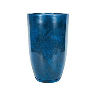 Vaso Planta Decoração Jardim Sala Escritório Varanda Moderno Grande Coluna Redonda Ibiza Com Prato Polietileno 65x32x19 Com Prato Escoar Agua