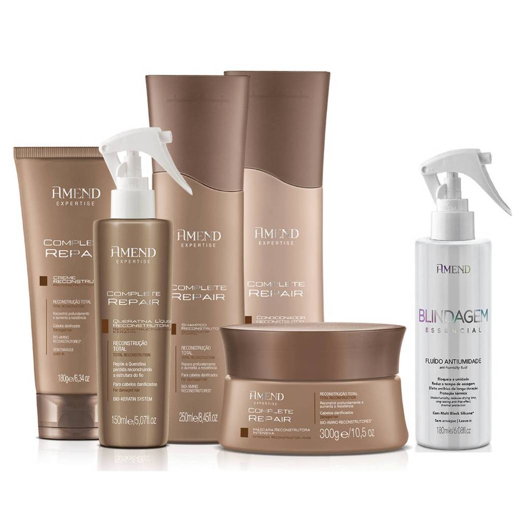 Amend Kit Complete Repair Com 5 Produtos + Fluido Blindagem Essencial 180g - Beauty