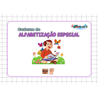 CADERNO DE ALFABETIZAÇÃO ESPECIAL-ALFABETO FÔNICO - ALFABETO EM LIBRAS em Oferta na Shopee