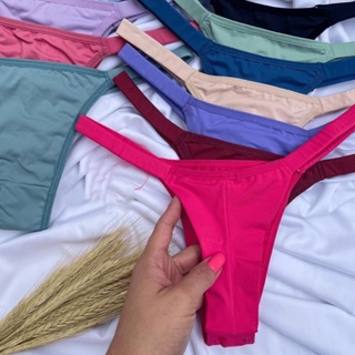 Kit 5 Calcinha Tangas Fio Duplo de Pala Tirinha Colorida em Oferta na Shopee