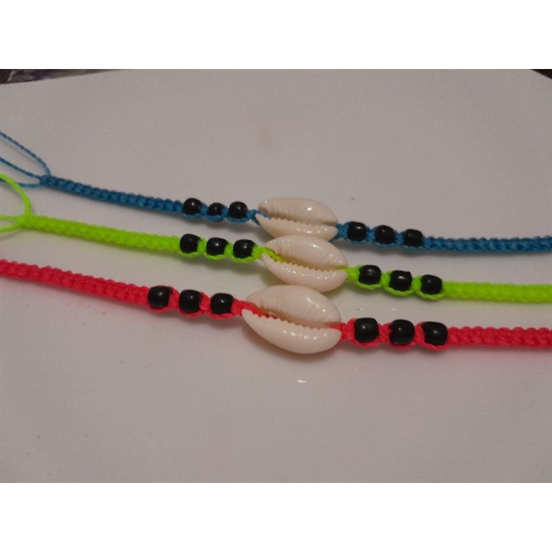 kit3 Pulseira | Tornozeleira Macramê Búzio Hippie | Pulseira Verão| Pulseira com Búzios
