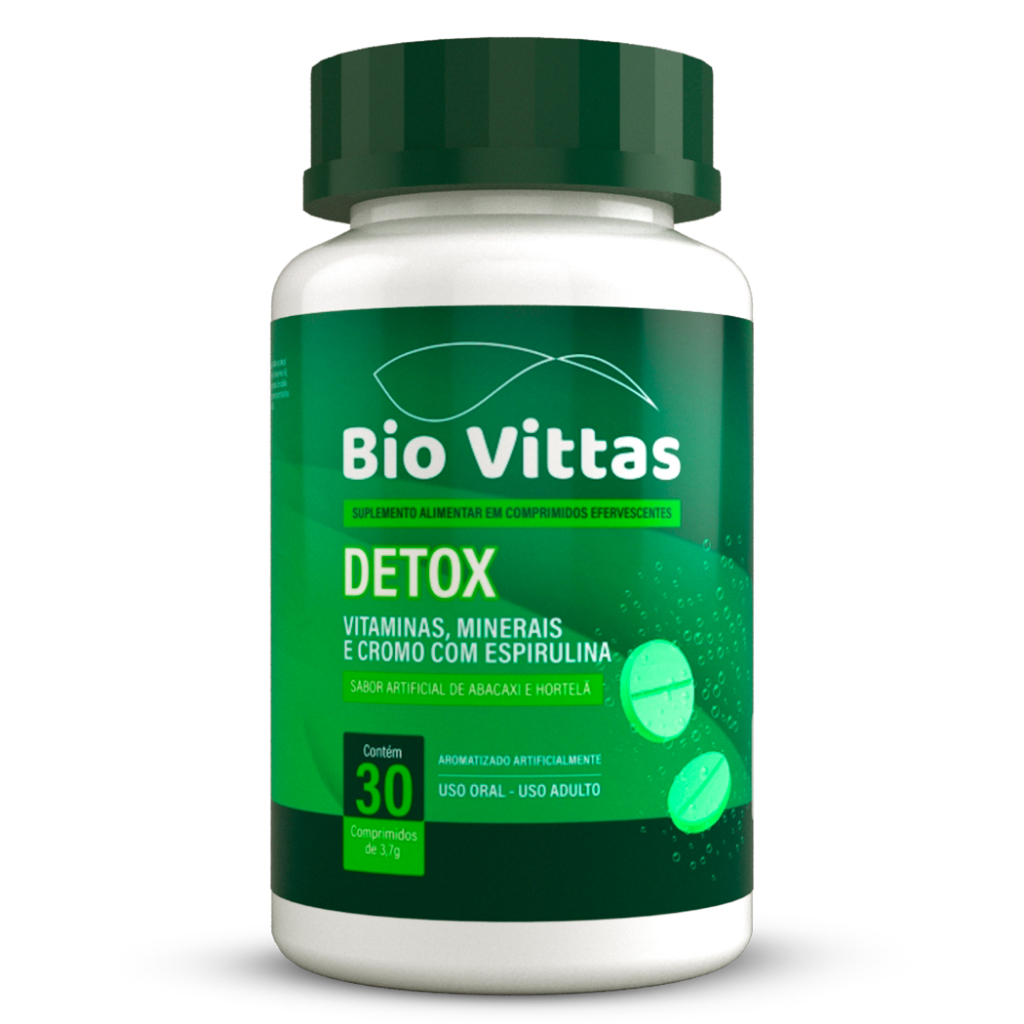 Bio Vitas Dtox Vitaminas e Minerarais 30 Comprimidos Efervescente de 3,7Gm espirulina e cromo