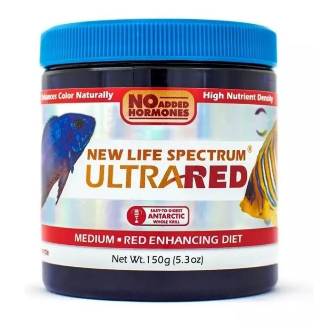 Ração New Life Spectrum Red Ultra 150g Medium Pellets - Realça a Cor dos Peixes