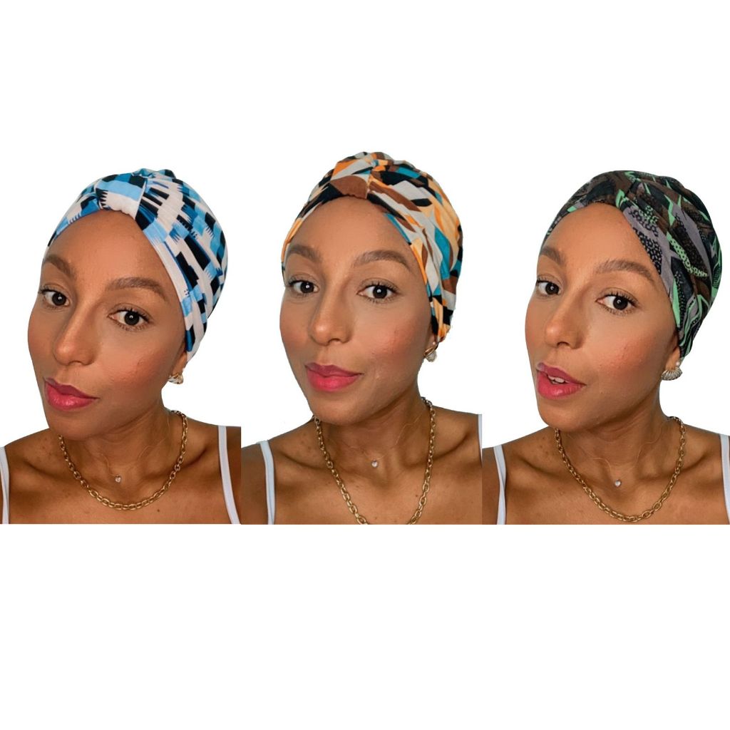 Kit 03 Turbante Luxo Touca Indiano Moda Feminino Lançamento Estampado Verão Exclusivo Cores alegres P/ Quimiotepia em Oferta na Shopee