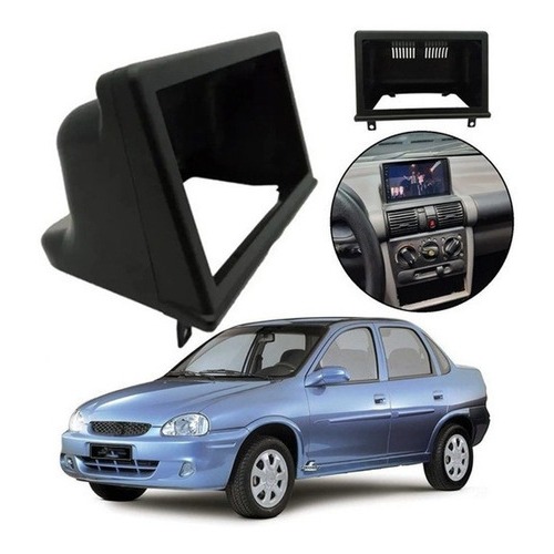 Moldura Painel Multimídia 2 Din Mp5 7 Polegadas GM Corsa Wind Super Classic