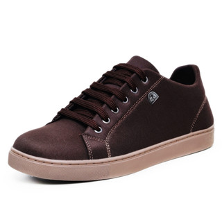 Tênis Polo Fran Marrom Café Casual Masculino Básico Leve Sapatênis London em Oferta na Shopee