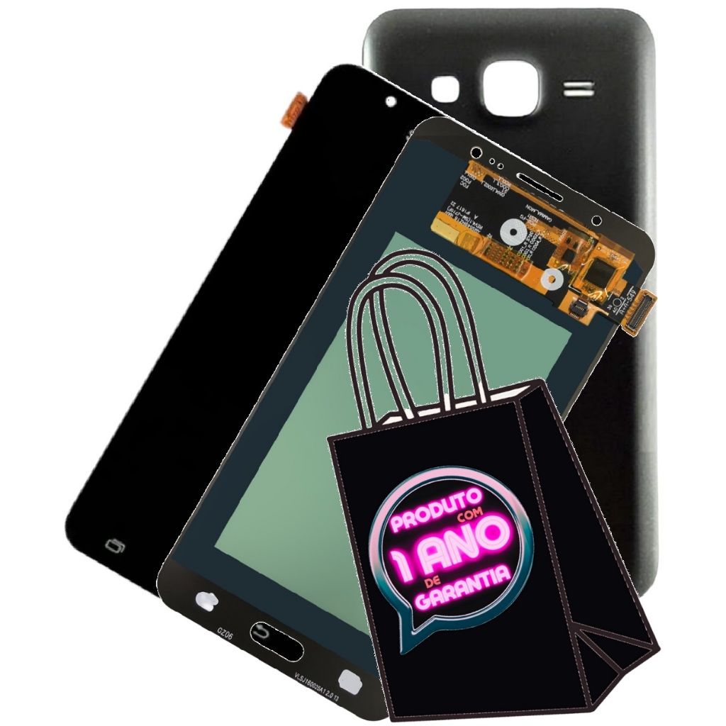 Kit Tela Display Frontal + Tampa Traseira Compatível Galaxy J7 Neo J701 Lcd Premium Full Hd!
