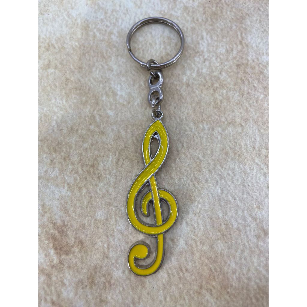 Chaveiro Clave de Sol em Metal Amarelo