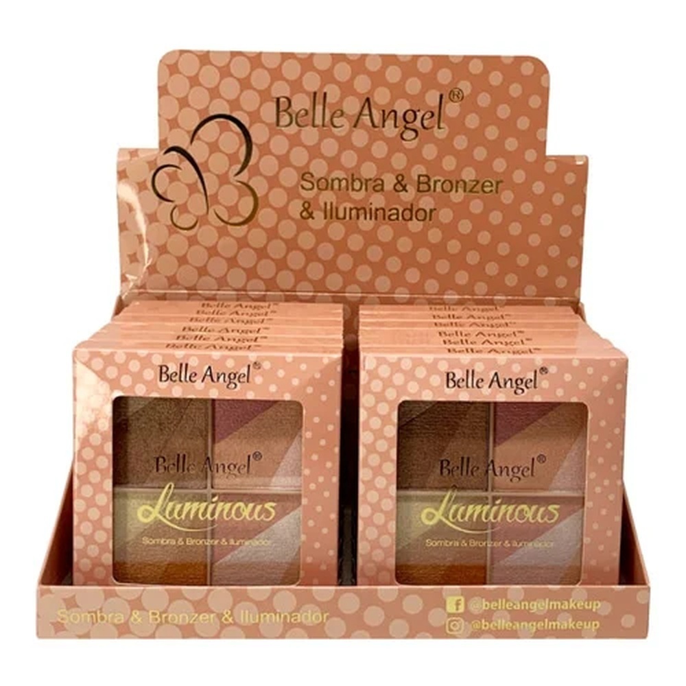 Paleta De Sombra & Bronzer & Iluminador Belle Angel Box C/12
