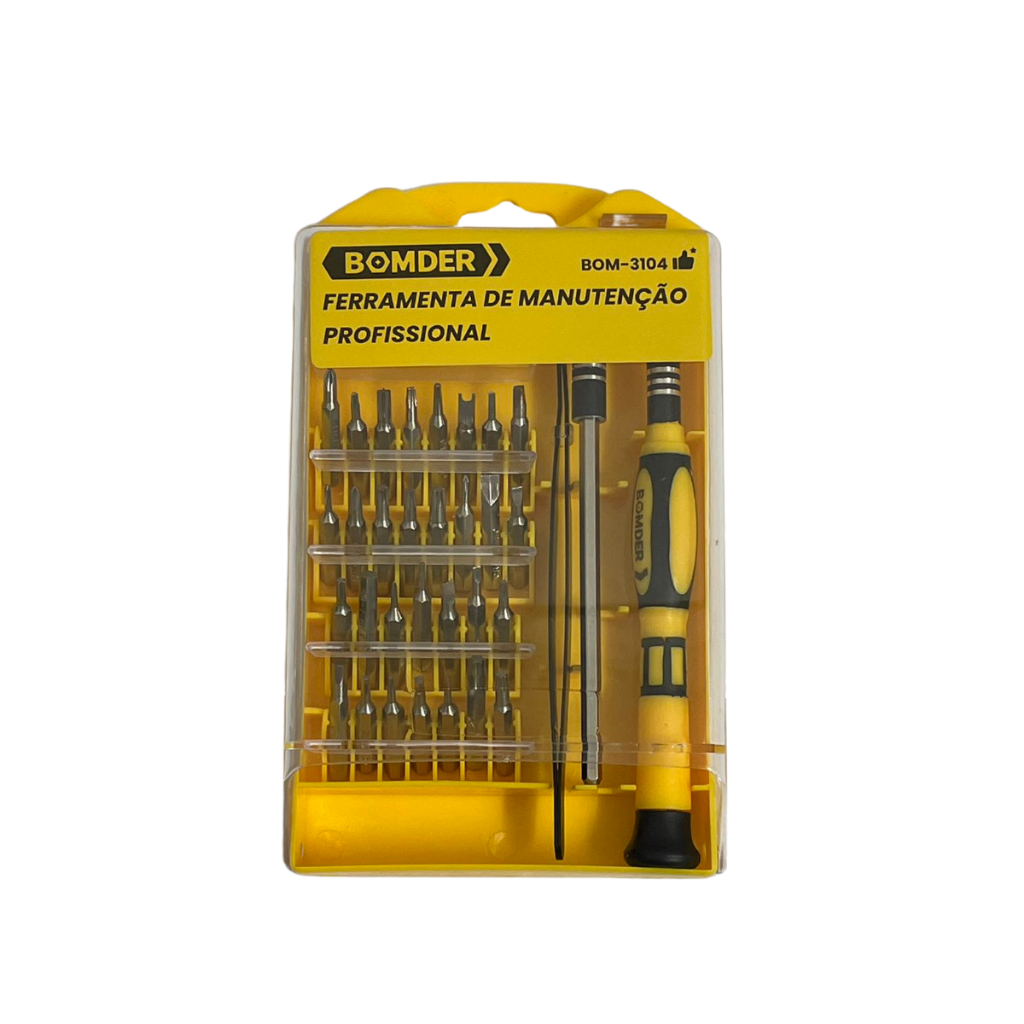 Kit Ferramenta 32 Em1 Chaves De Fenda Precisão Phillips Estrela Torx Allen Para Manutenção Profissional