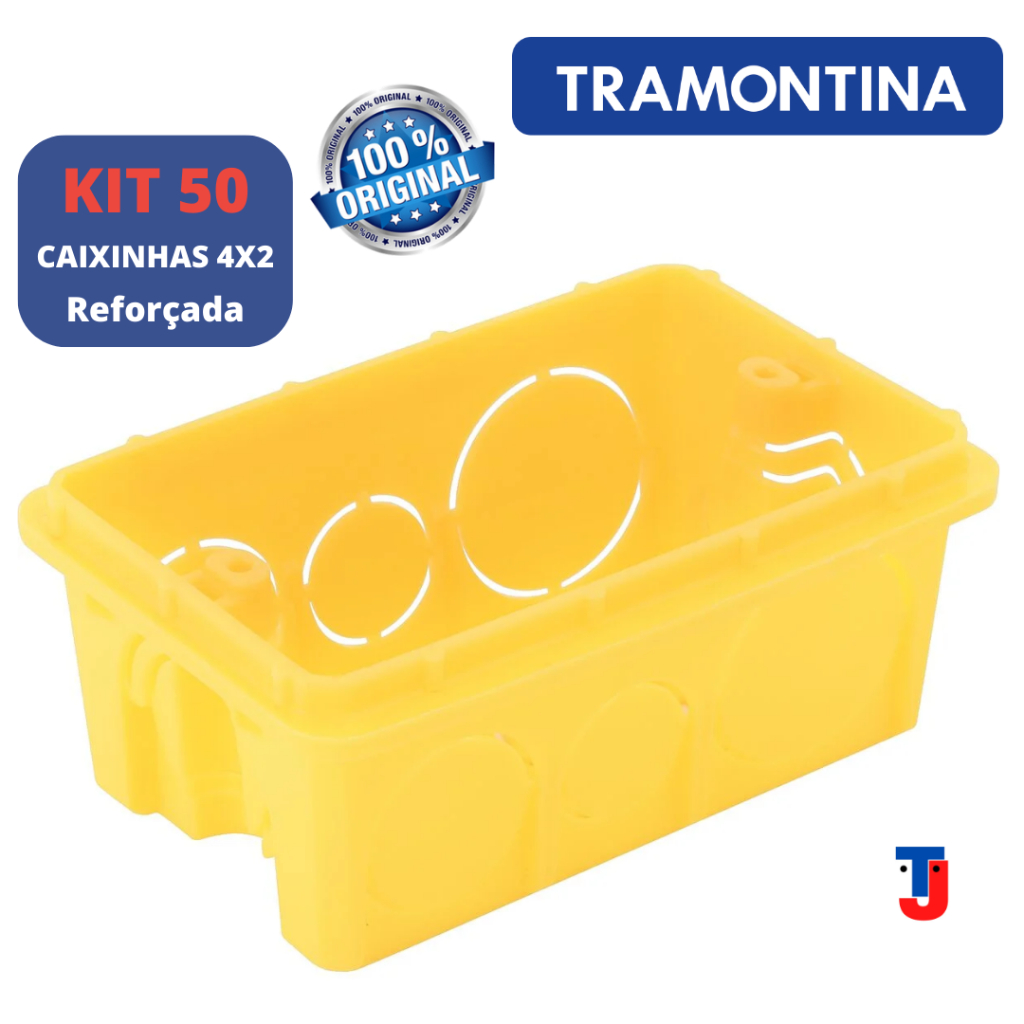 Kit Caixinha Luz Tramontina 4x2 Amarela c/ 50 unidades