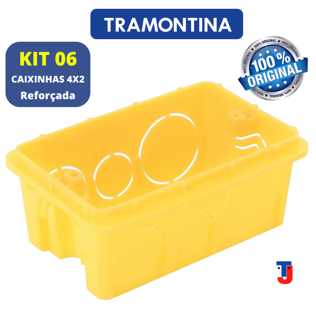 Kit Caixinha Luz Tramontina 4x2 Amarela 6 unidades em Oferta na Shopee