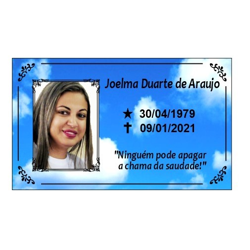 Detalhes do Placa Túmulo / Lápide / Homenagem 15x20cm - Prata