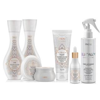 Kit Amend Milenar Óleos Marroquinos Com - 5 Produtos + Fluido Blindagem Essencial 180ml Amend