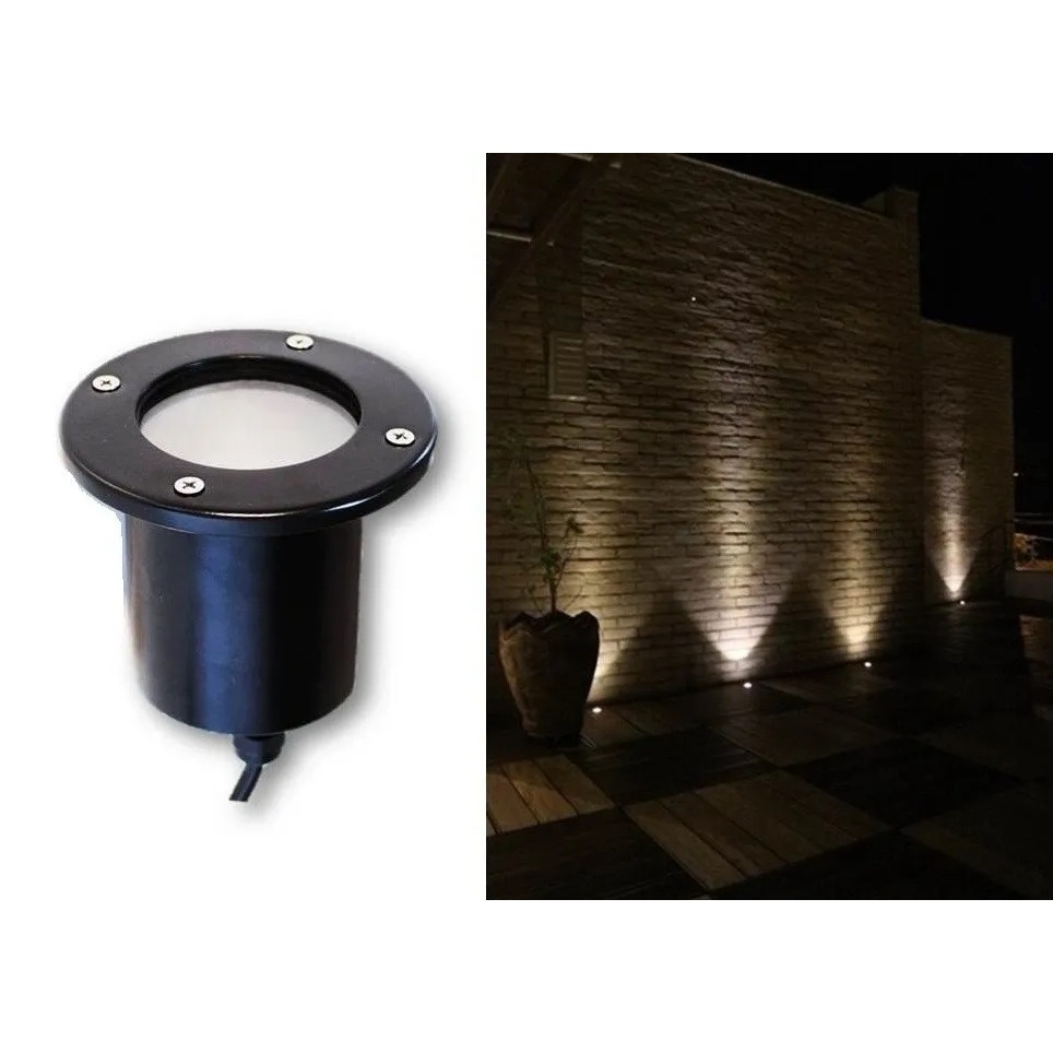 Spot Balizador Luminária Embutir Chão Piso Jardim Quintal MR16 GU10