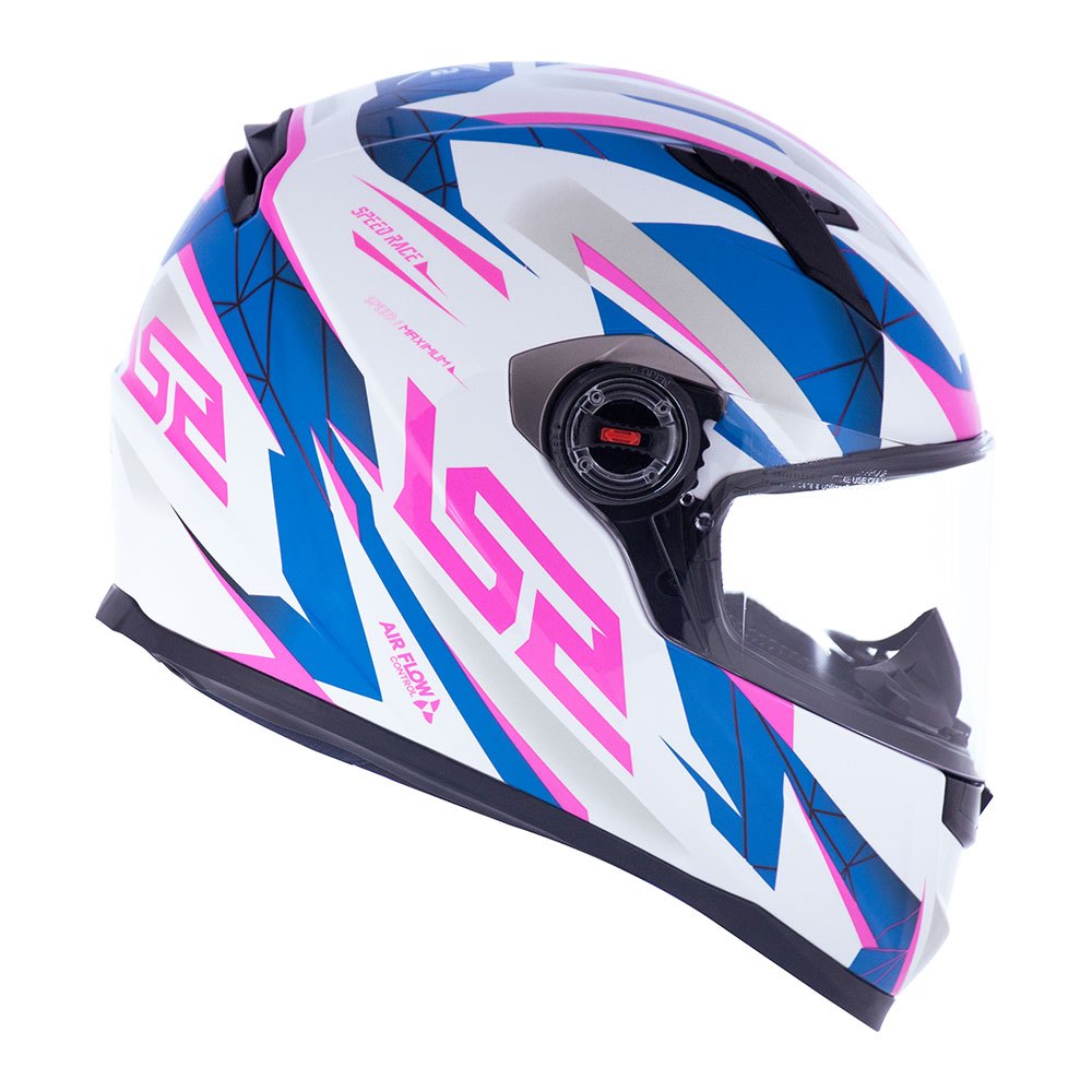 Capacete Ls2 Ff358 Draze - Branco Azul e Rosa