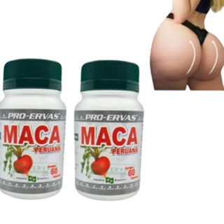 Kit 02 Maca Peruana Cresce Bumbum Coxas Aumenta Libido 60 Cápsulas cada 500mg