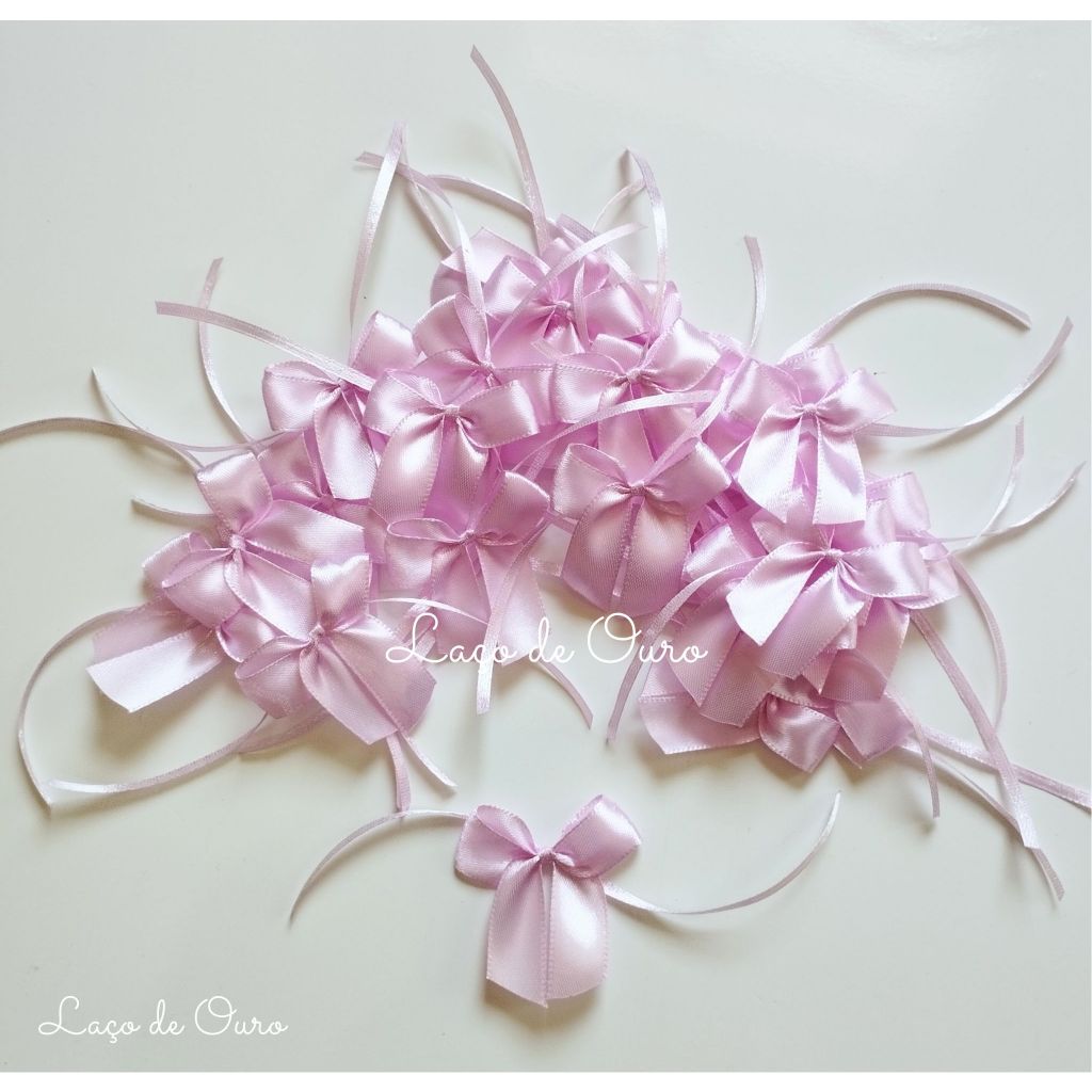 Laço/lacinho De Cetim N°3 5 X 5,5 / 45 Unidades Com Fita Para Amarração, Ideal Para Lembrancinhas. em Oferta na Shopee