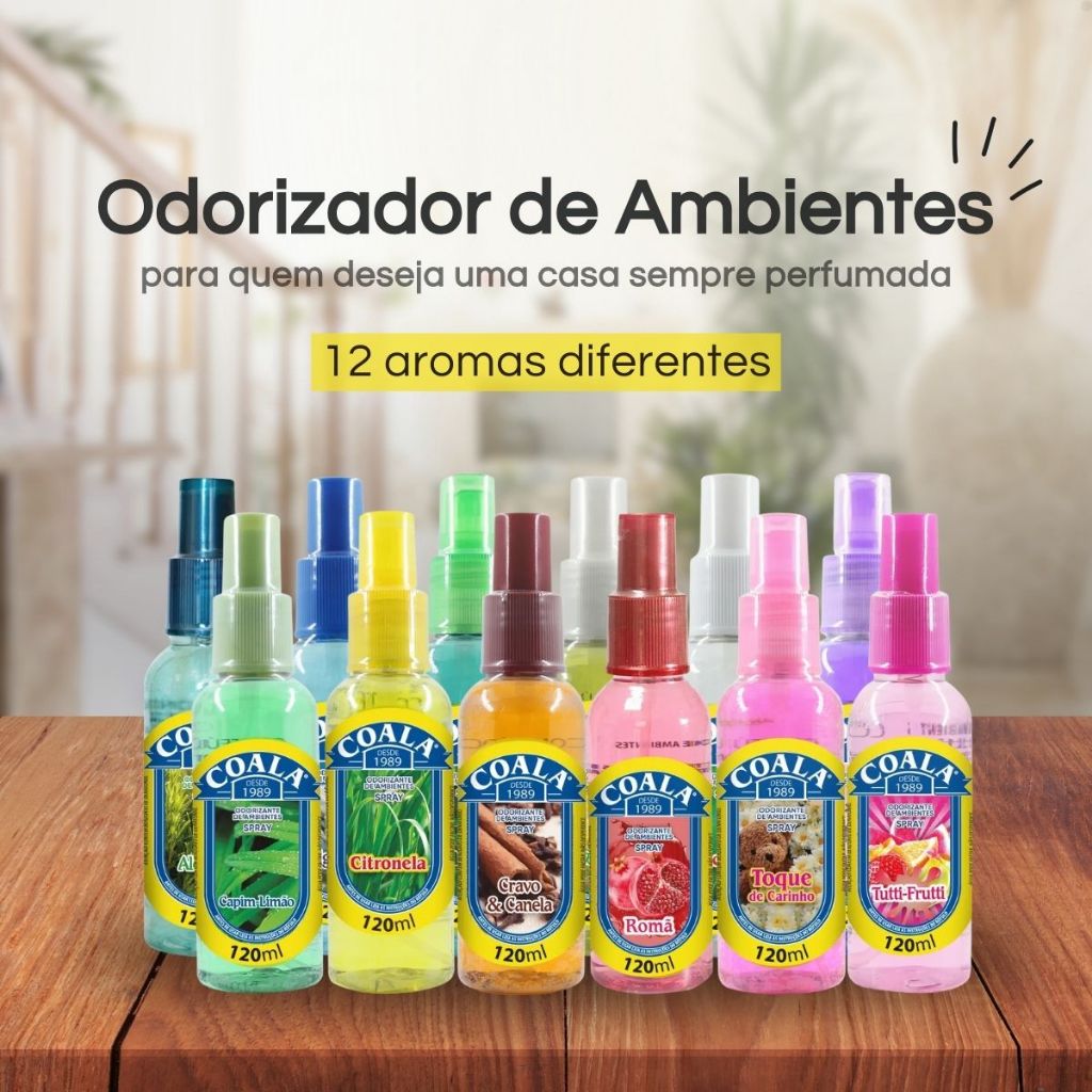 Coala Odorizante Spray 120ml - Todas as Fragrâncias odorizador de ambientes cheirinho para...