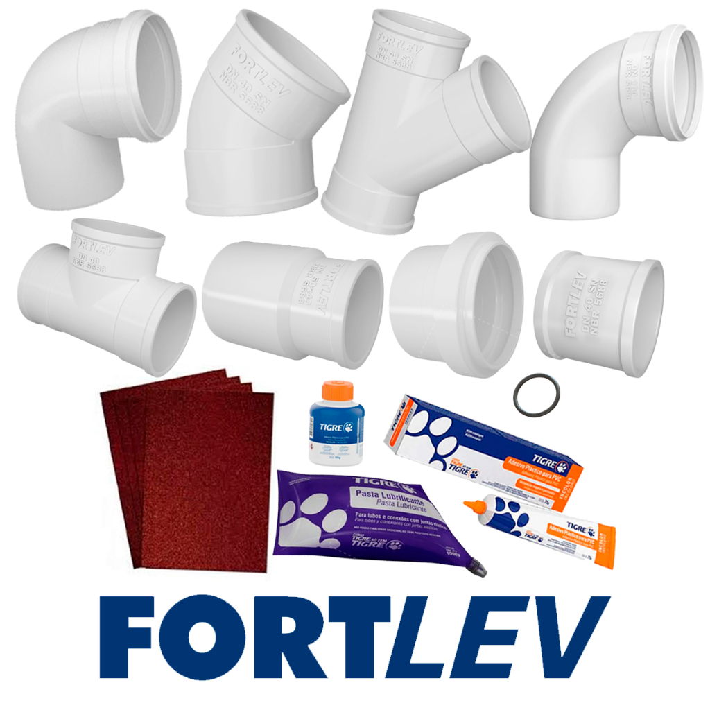 Kit Conexões para Esgoto 40mm Fortlev - Monte Seu Kit Personalizado