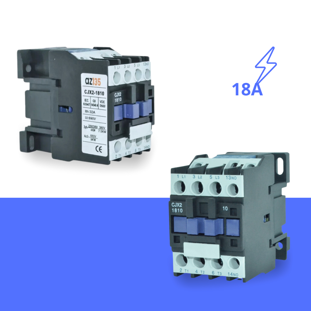 Kit C/2 Chave Contatora Tripolar 18a Lc1 + 1 N/a 220v Tiwa