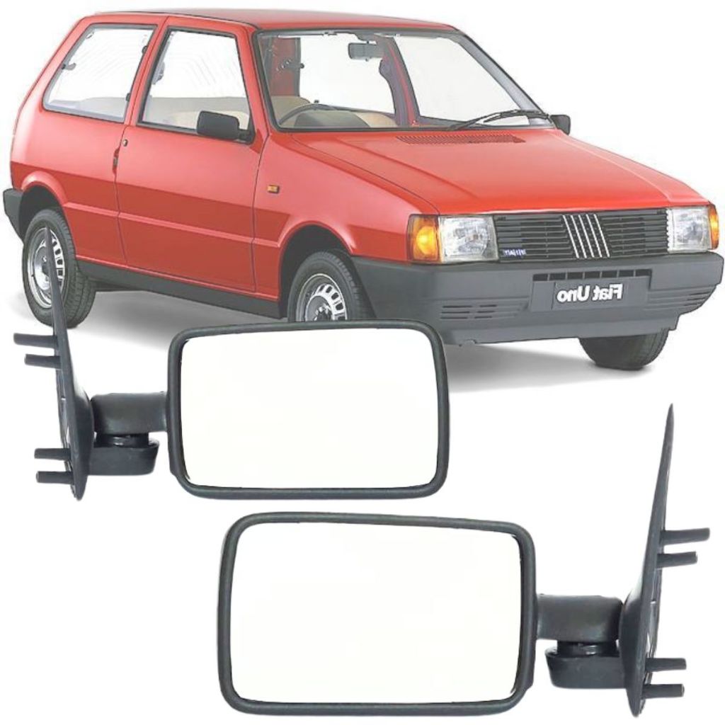 Par Espelho Retrovisor Direito e Esquerdo Fiat Uno Fixo 85 86 87 88 89 90 91 2/4 portas