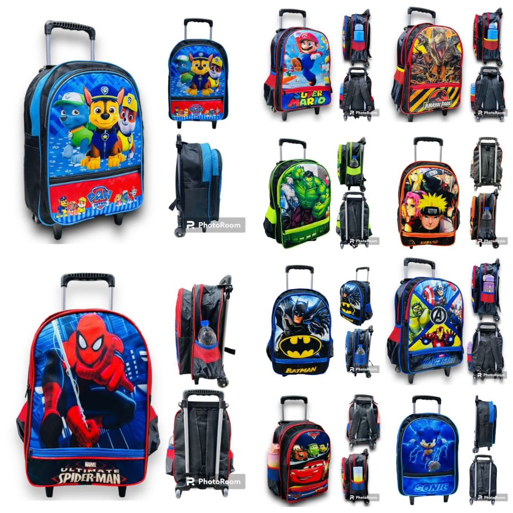mochila infantil de personagens escolar menino e menina de Rodinha TOP em Oferta na Shopee