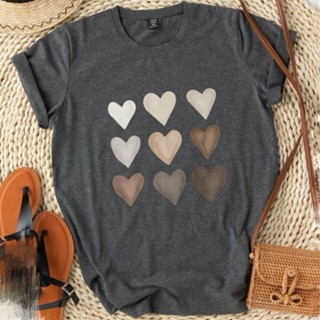Blusa Tshirt Feminina Manga Curta Viscolaycra Estampa Muita Coração Moda Blogueira em Oferta na Shopee